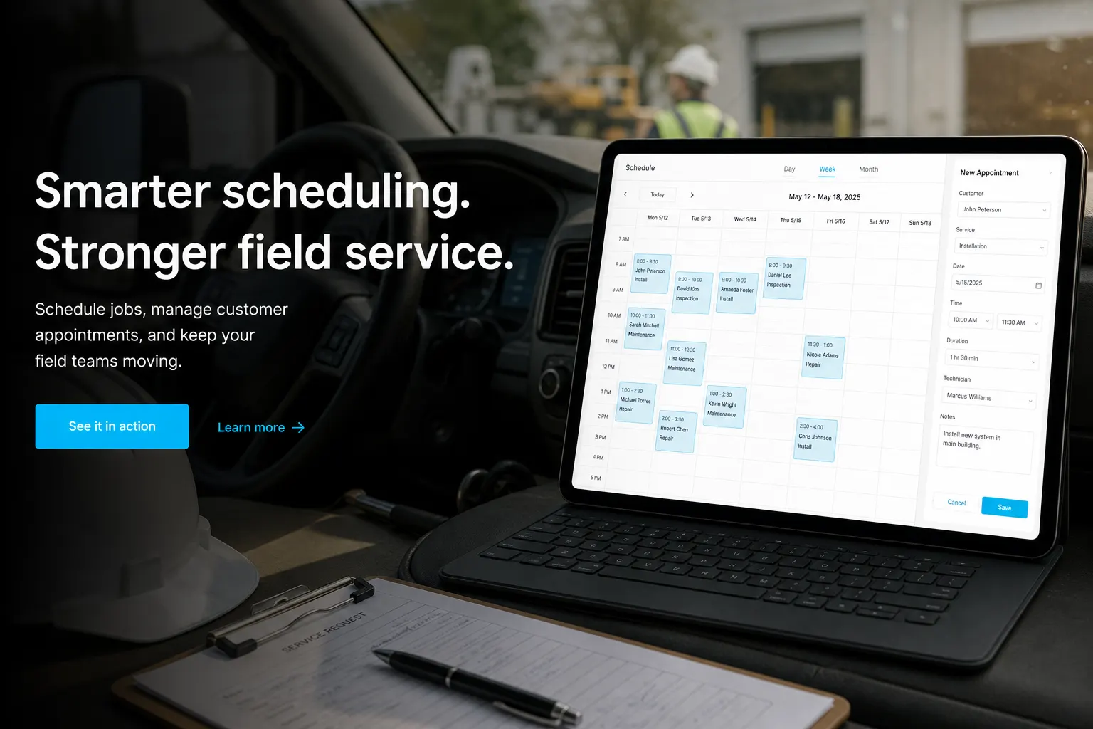 Schedule settings for service appointments