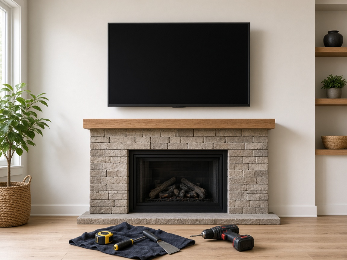 TV mount installation finished