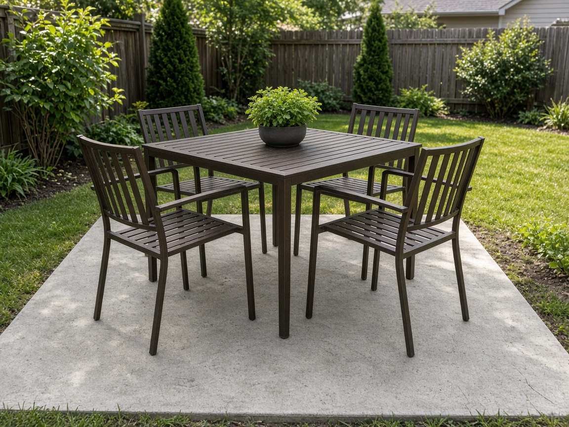 Patio table and chairs outdoors