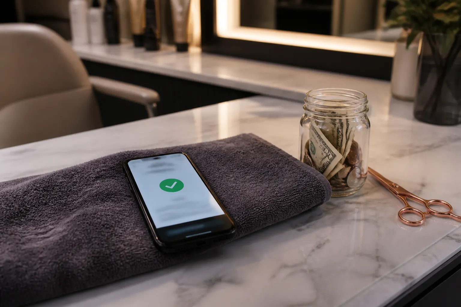 Payment confirmation after a beauty appointment