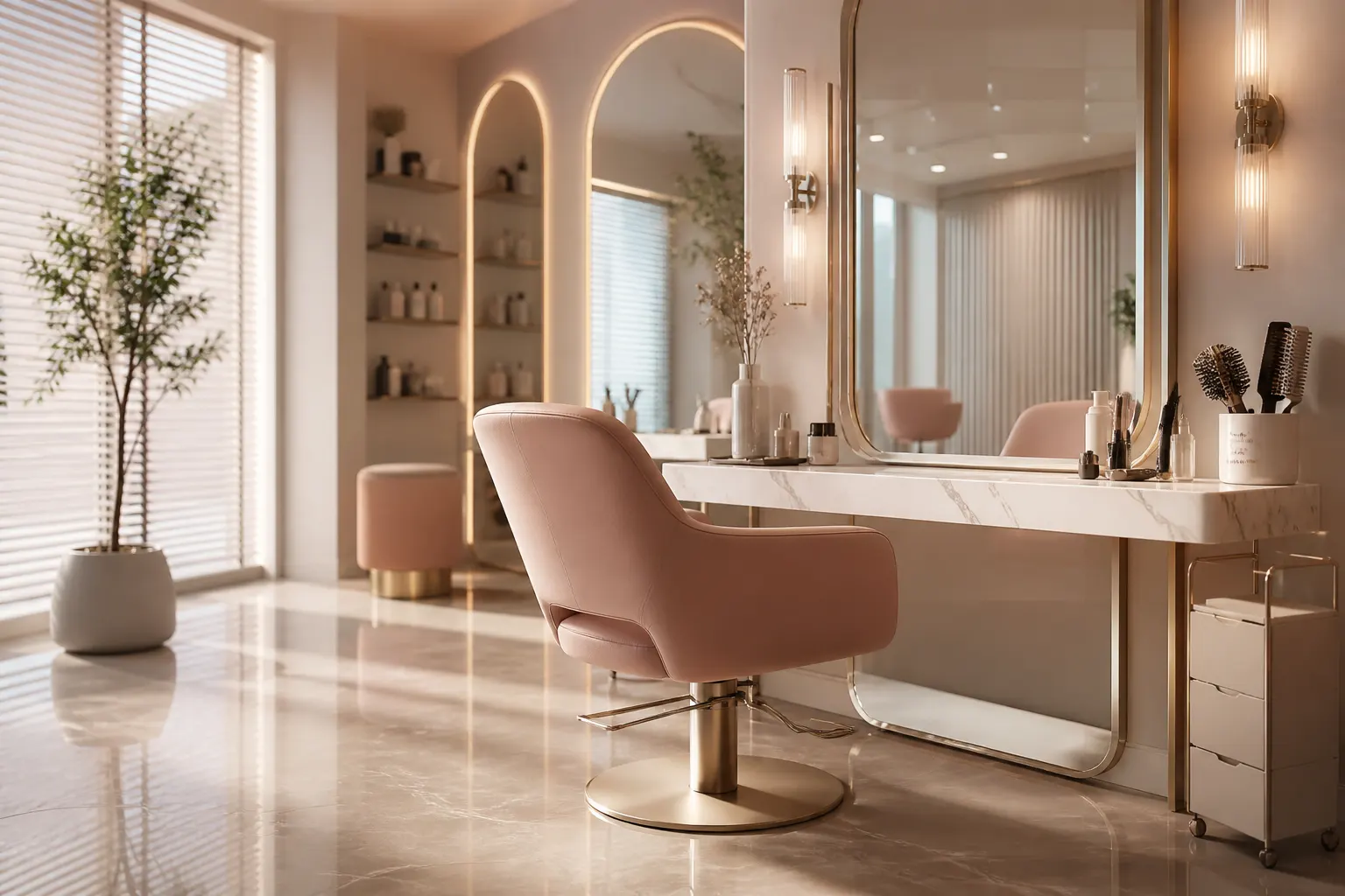 Salon chair ready for a booked appointment