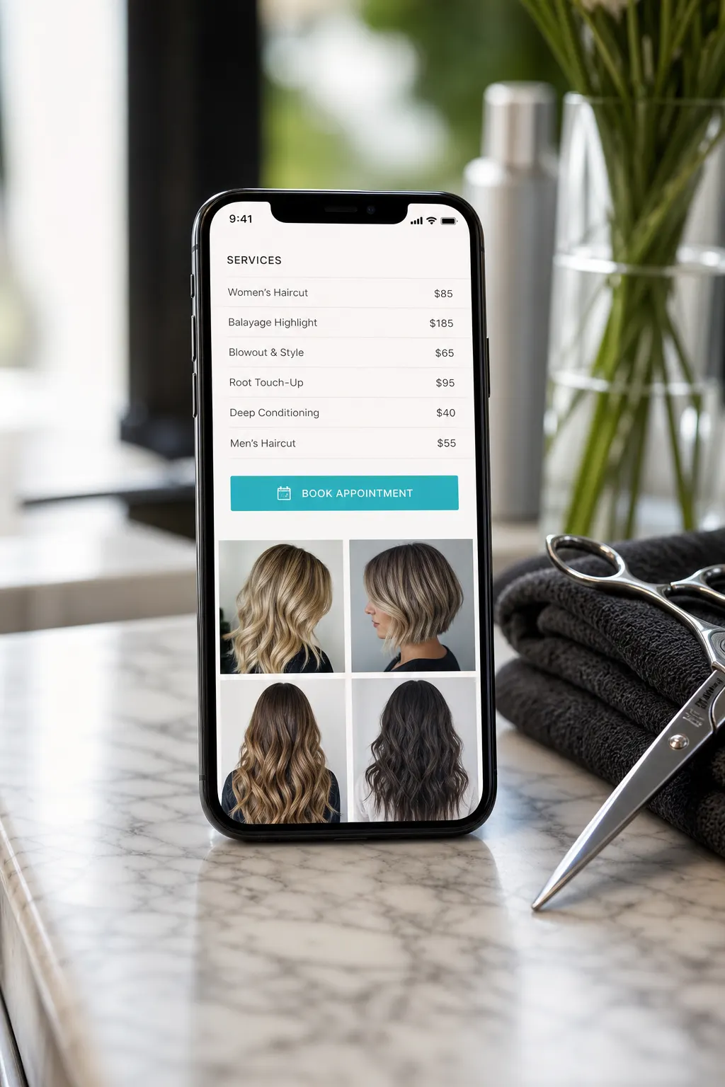Public page with booking and services