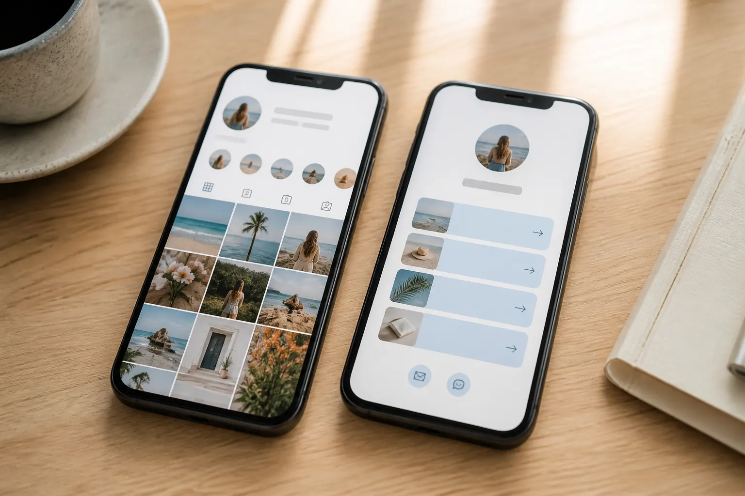 Social profile linking to a business work page