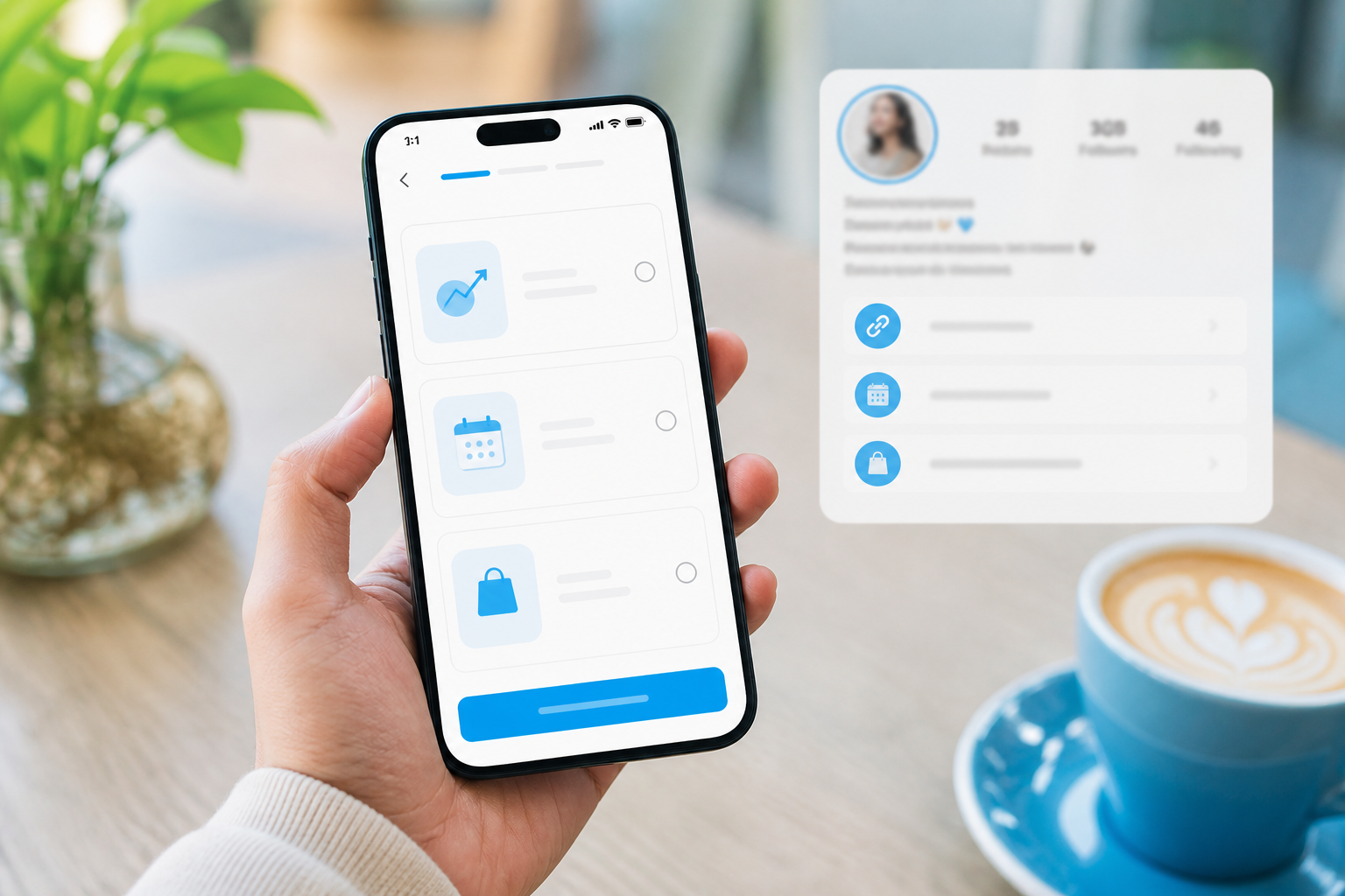Choosing a Smart Link goal on a phone